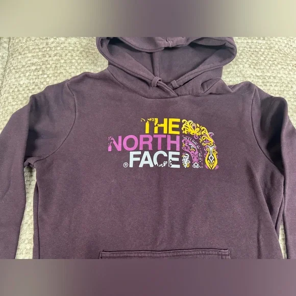 The North Face Paisley Half Dome Hooded Sweatshirt Maroon Womens Sz Small - Picture 2 of 7